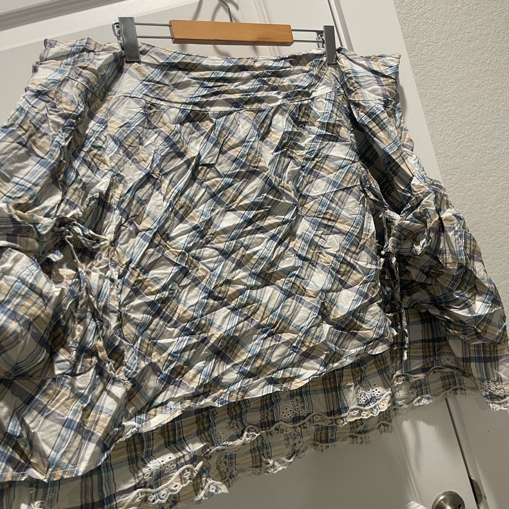 Y2K Venezia picnic plaid bubble pockets cotton skirt Sz 22 - Picture 3 of 10